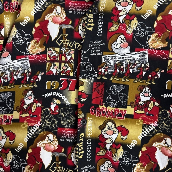 Disneyland Resort Vintage Grumpy Button Up Shirt Size Large - Picture 3 of 7